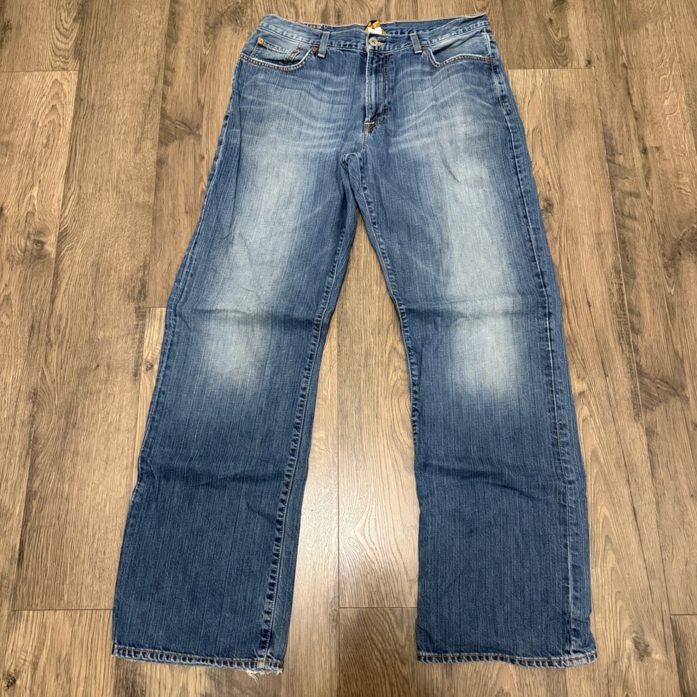 Lucky Brand Ashbury 181 Jeans Mens 34 Regatta Blue Straight Leg 7M10671 Denim